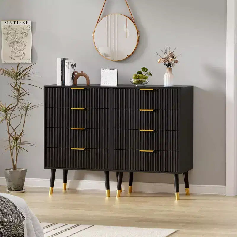 Commode de chambre, commode de rangement moderne à 4 tiroirs, petite commode de placard de rangement, table de chevet