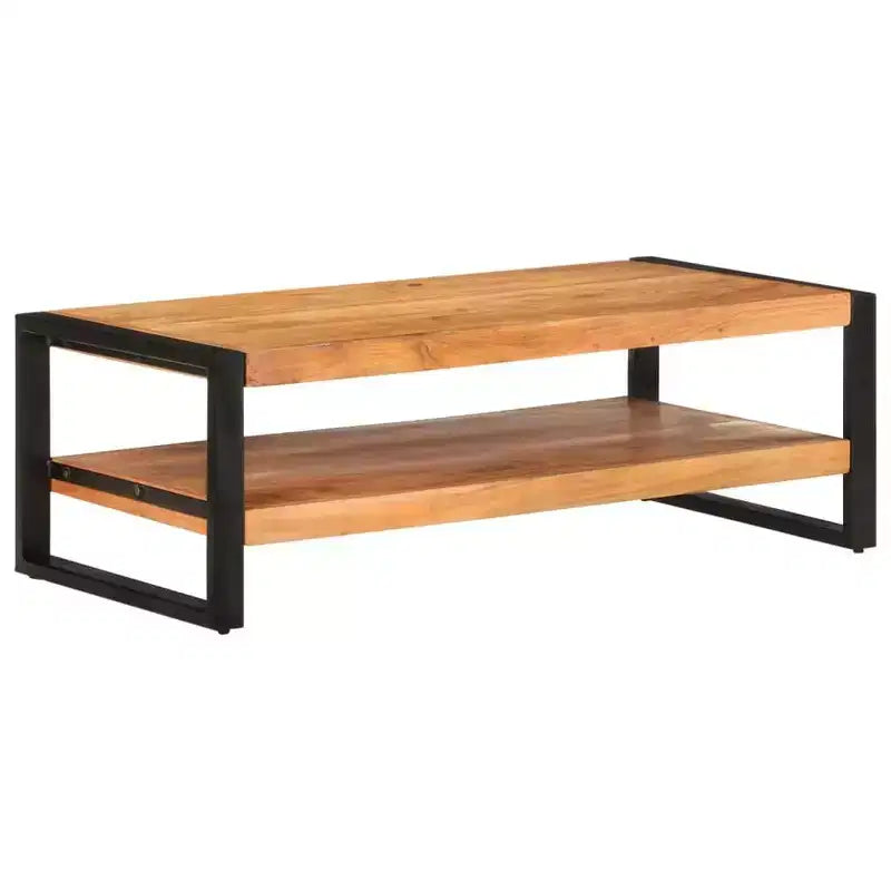 vidaXL Table basse Bois de récupération massif mélangé et fer enduit de poudre