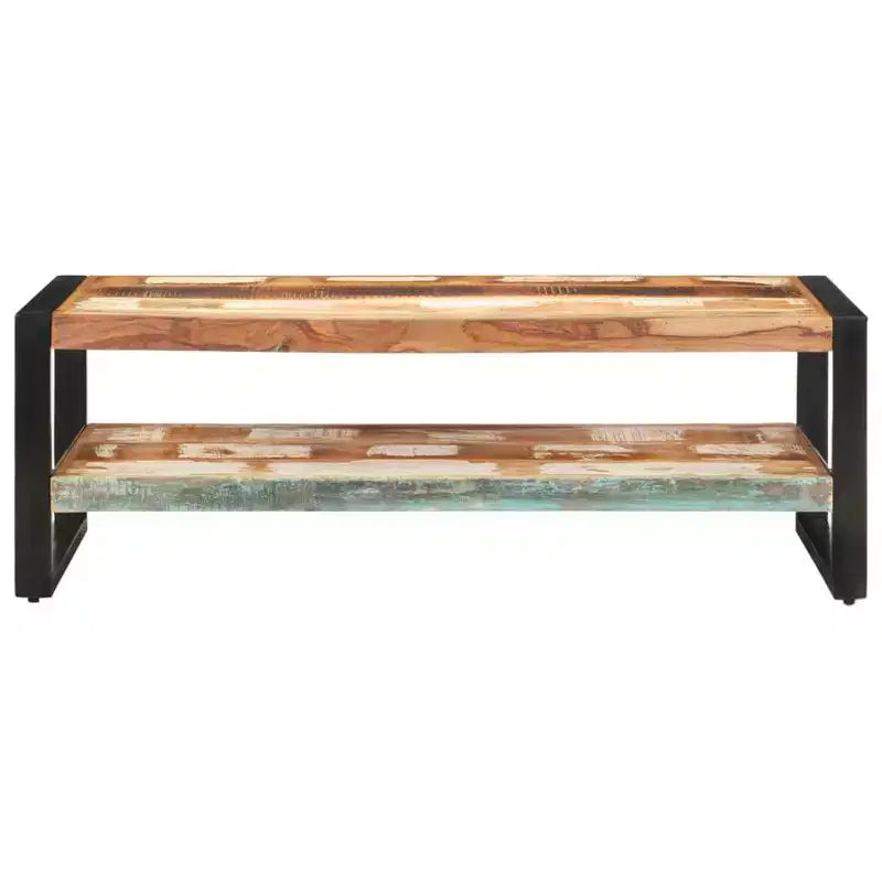 vidaXL Table basse Bois de récupération massif mélangé et fer enduit de poudre