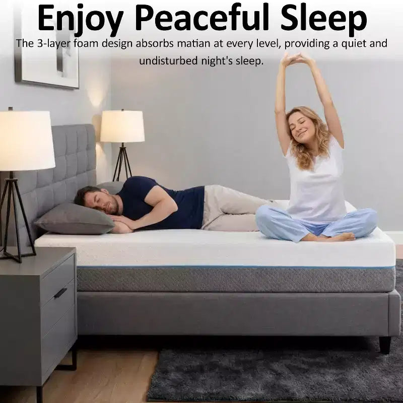 Matelas en mousse à mémoire de forme double face Dyonery avec housse amovible, offrant deux options de confort de couchage