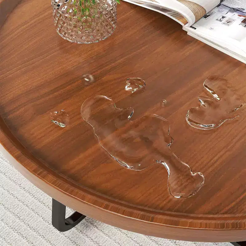 Lot de 2 tables basses, petites tables basses rondes durables de style Mid-Century pour le salon, ensemble de tables basses gigognes modernes faciles à monter, tables d'appoint circulaires