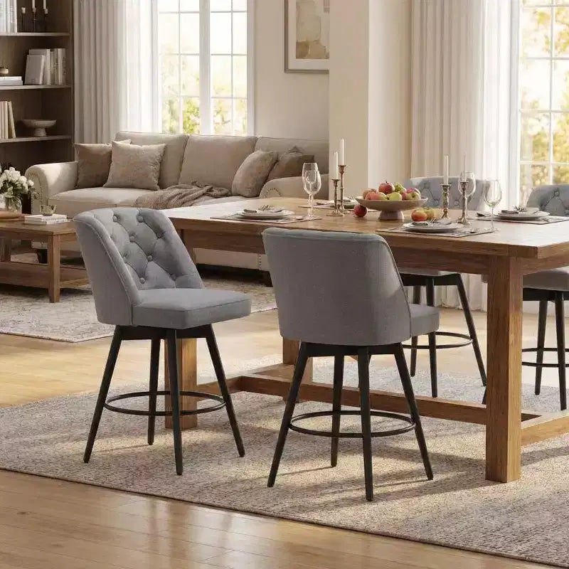 Tabourets de bar avec dossiers, lot de 2 tabourets de bar hauteur de comptoir 66 cm, chaises d'îlot de cuisine modernes