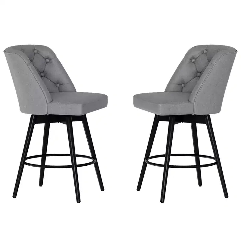Tabourets de bar avec dossiers, lot de 2 tabourets de bar hauteur de comptoir 66 cm, chaises d'îlot de cuisine modernes