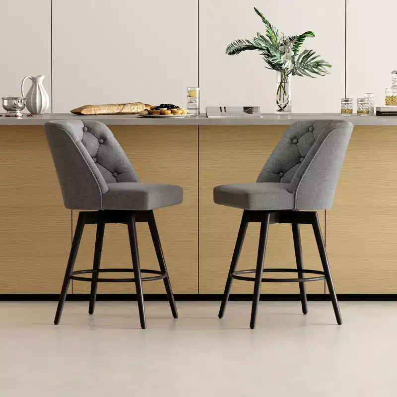 Tabourets de bar avec dossiers, lot de 2 tabourets de bar hauteur de comptoir 66 cm, chaises d'îlot de cuisine modernes