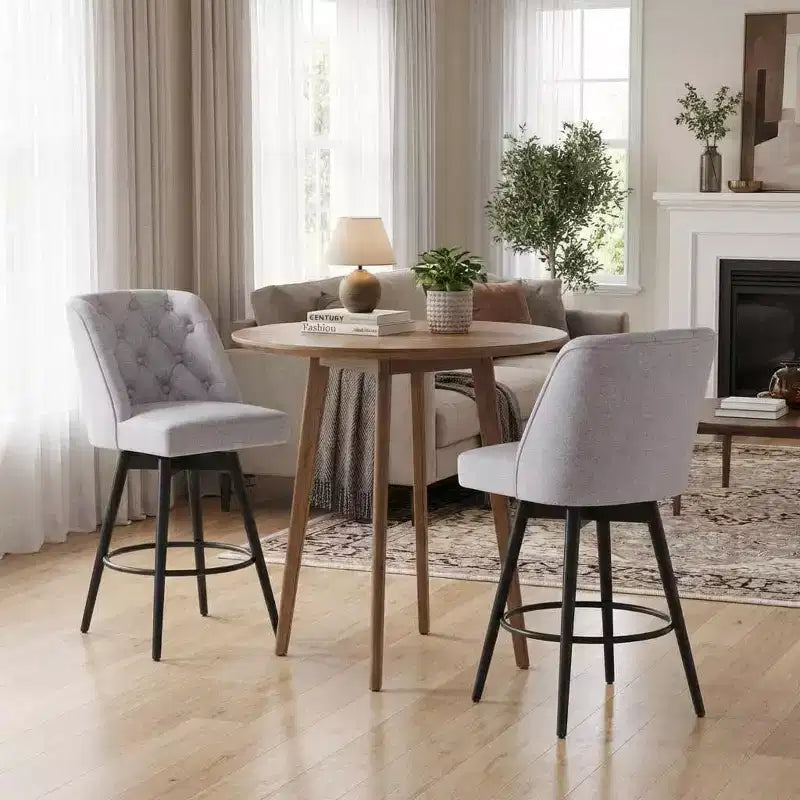 Tabourets de bar avec dossiers, lot de 2 tabourets de bar hauteur de comptoir 66 cm, chaises d'îlot de cuisine modernes
