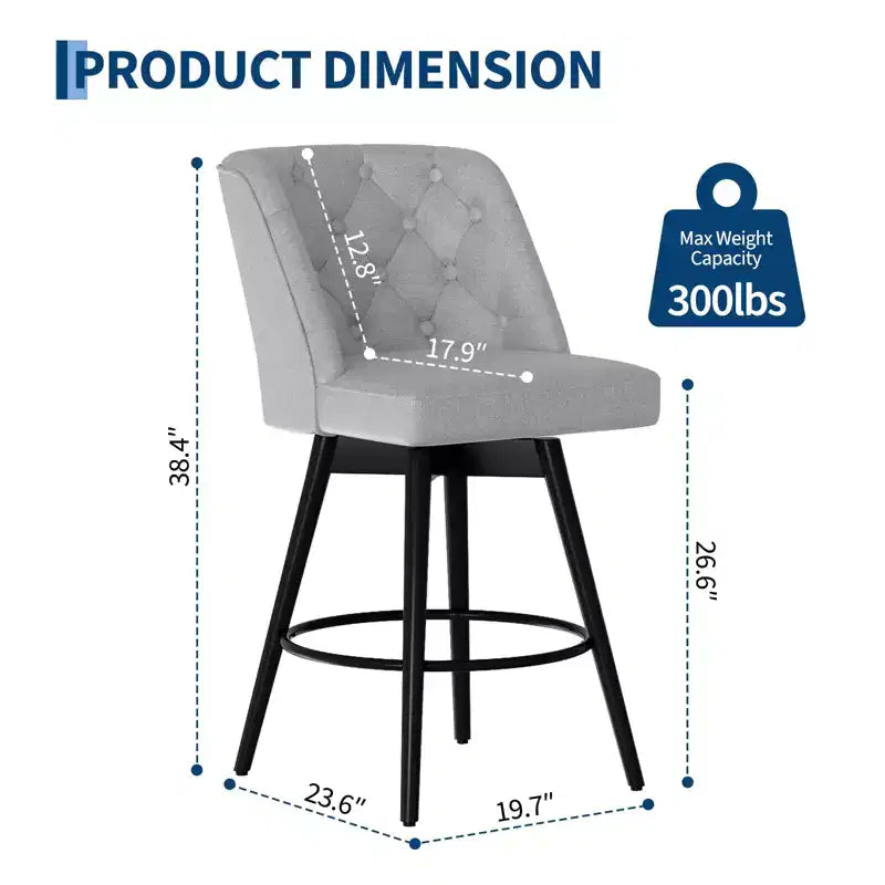 Tabourets de bar avec dossiers, lot de 2 tabourets de bar hauteur de comptoir 66 cm, chaises d'îlot de cuisine modernes