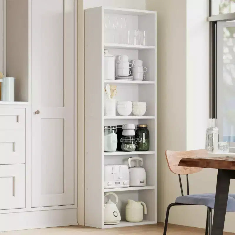 Bibliothèque industrielle à 6 étagères, 161,5 cm de hauteur, en bois rustique, avec une capacité de 113 kg, étagères de rangement autoportantes pour maison et bureau