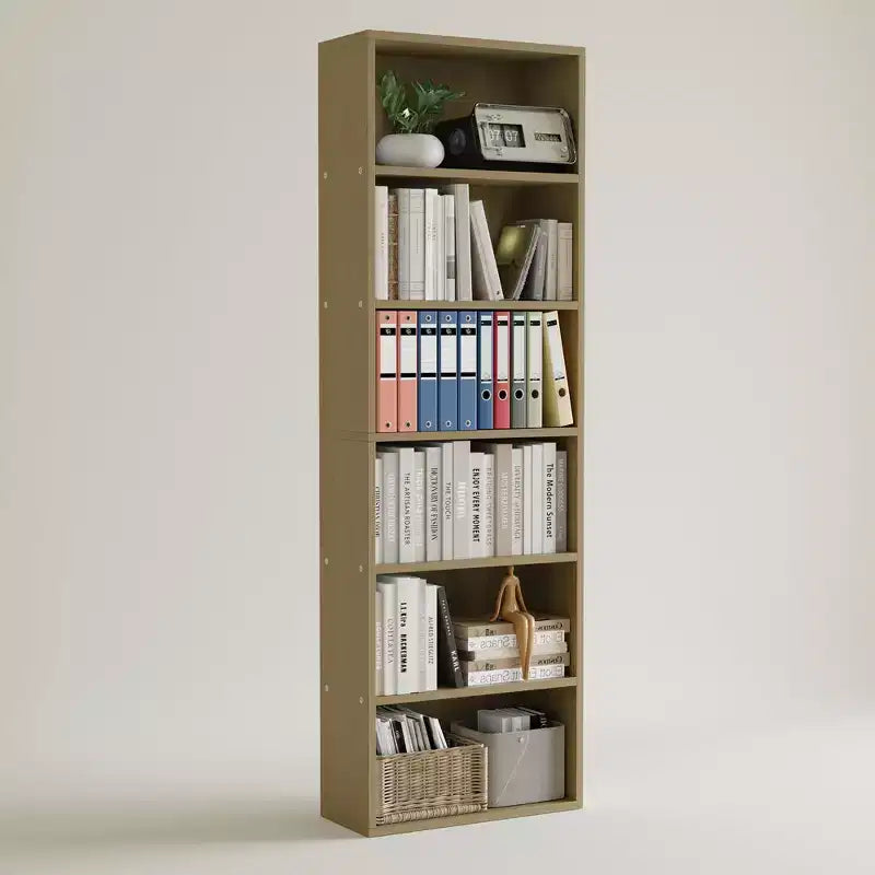 Bibliothèque industrielle à 6 étagères, 161,5 cm de hauteur, en bois rustique, avec une capacité de 113 kg, étagères de rangement autoportantes pour maison et bureau