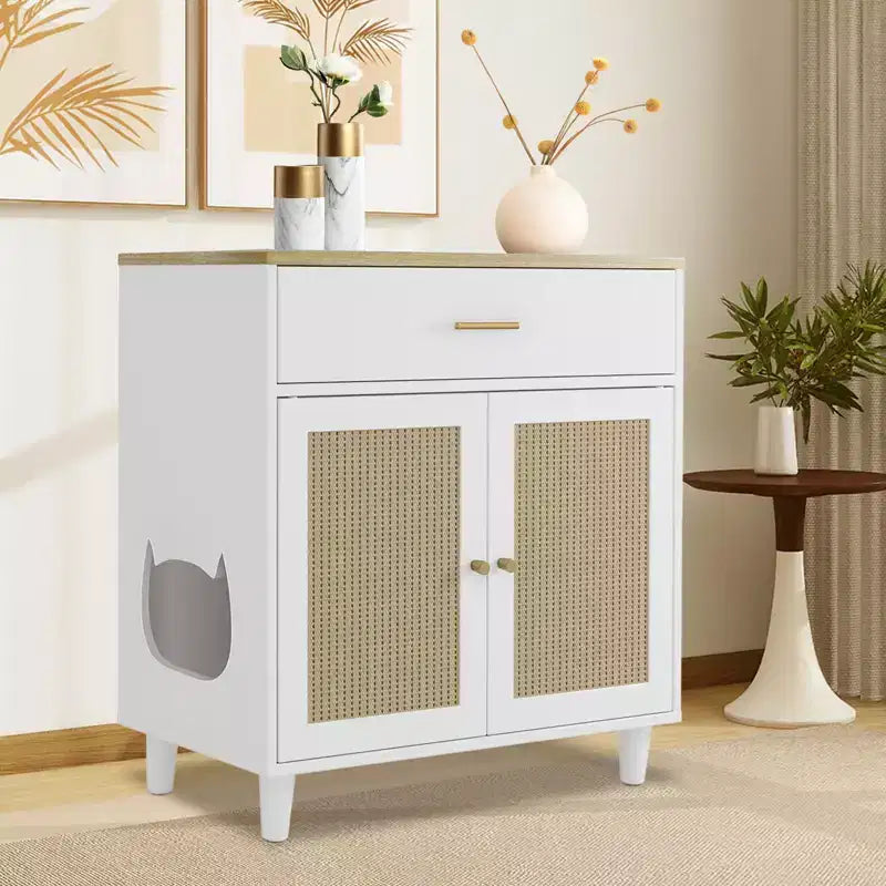 Meuble cache litière pour chat Acekool, anti-chien, mobilier moderne pour chat avec rangement pour la maison