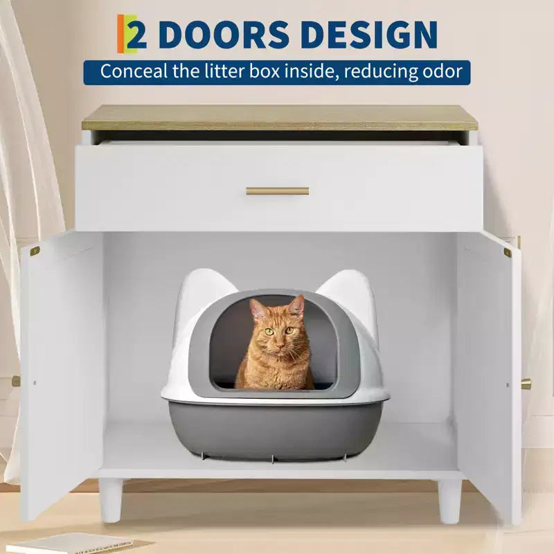 Meuble cache litière pour chat Acekool, anti-chien, mobilier moderne pour chat avec rangement pour la maison