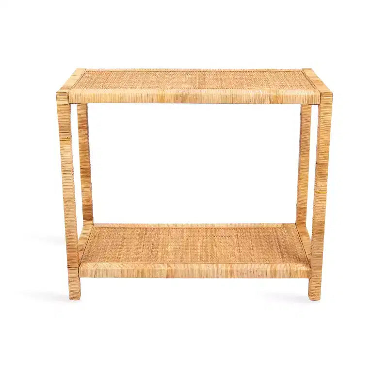 Console en rotin Kate and Laurel Rafina, 36x12x30, Naturel