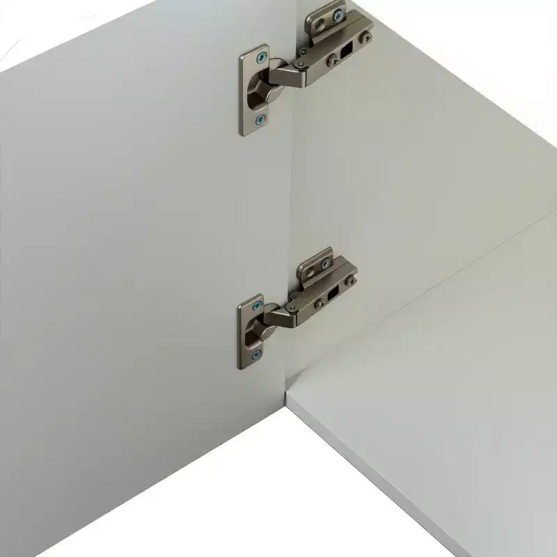 Meuble TV moderne JVNOXK de 70 pouces, adapté aux télévisions de 65 pouces et plus, avec espace de rangement et deux tiroirs, idéal pour les salons, blanc