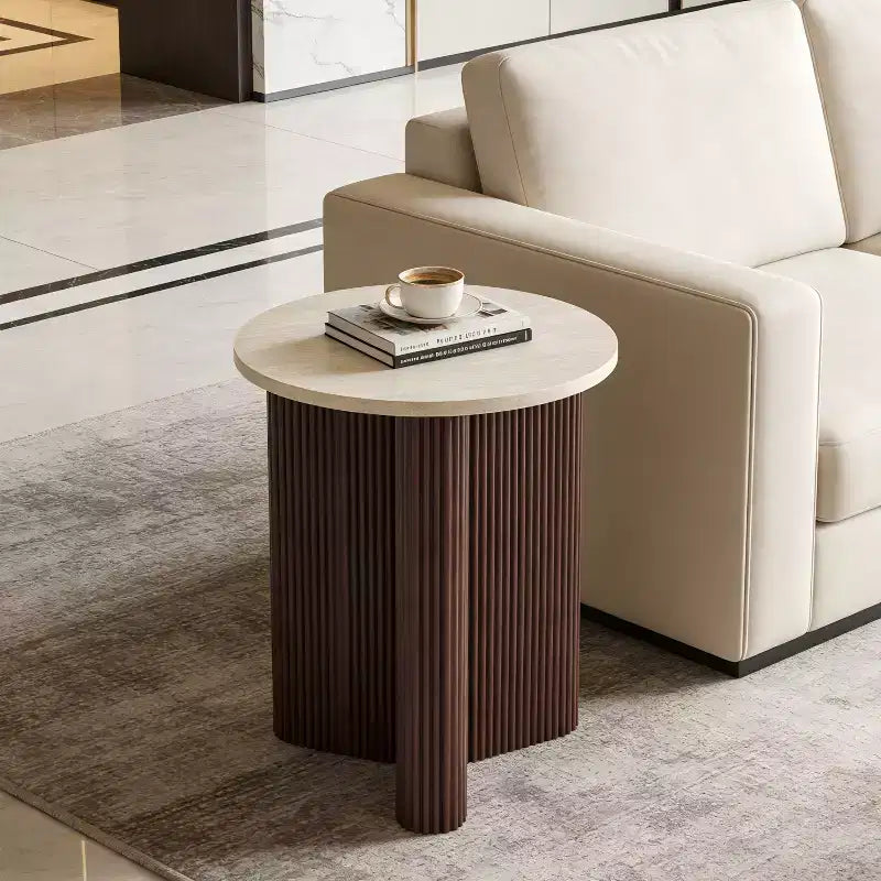 Table d'appoint cannelée moderne en bois Ursule Christopher Knight Home