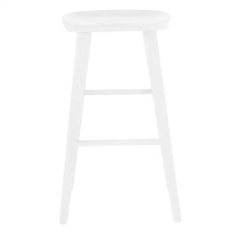 HomeRoots 29 White Manufactured Wood Backless Bar Height Bar Chair