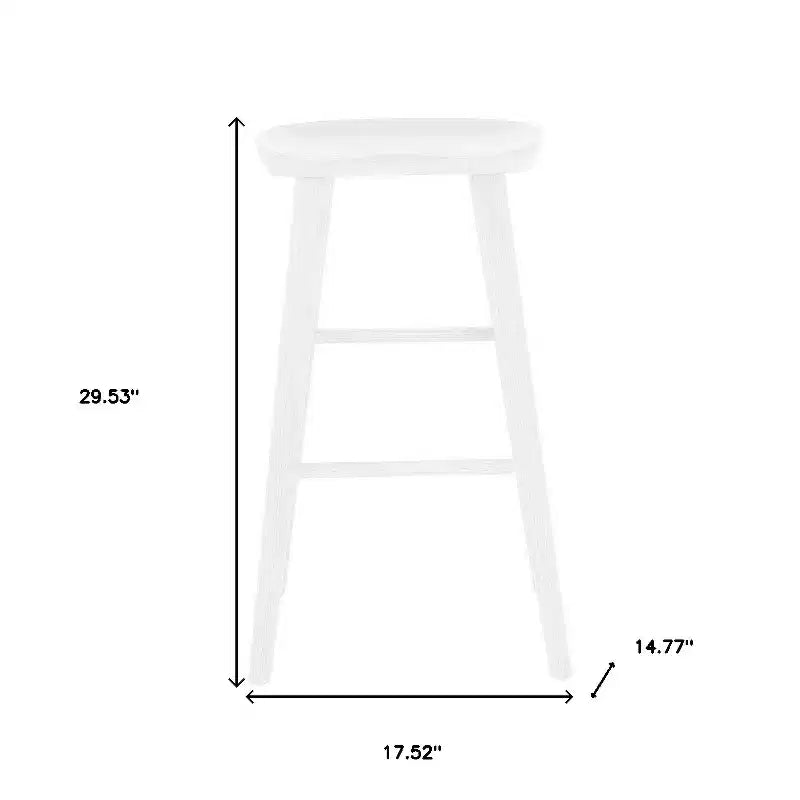 Chaise de bar HomeRoots 29 en bois manufacturé blanc sans dossier, hauteur bar