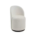 HomeRoots Cream and Black Velvet Curved Back Swivel Dining Arm Chair