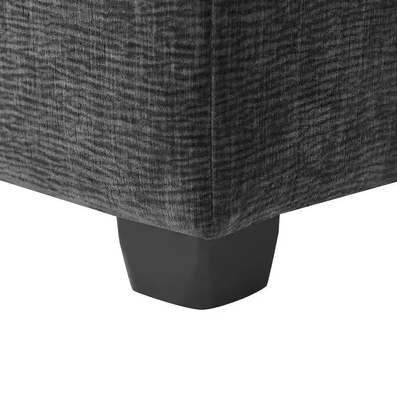 Module Whisen 26*26 Ottoman Chenille - Large Assise pour Canapé Modulable - Gris Foncé