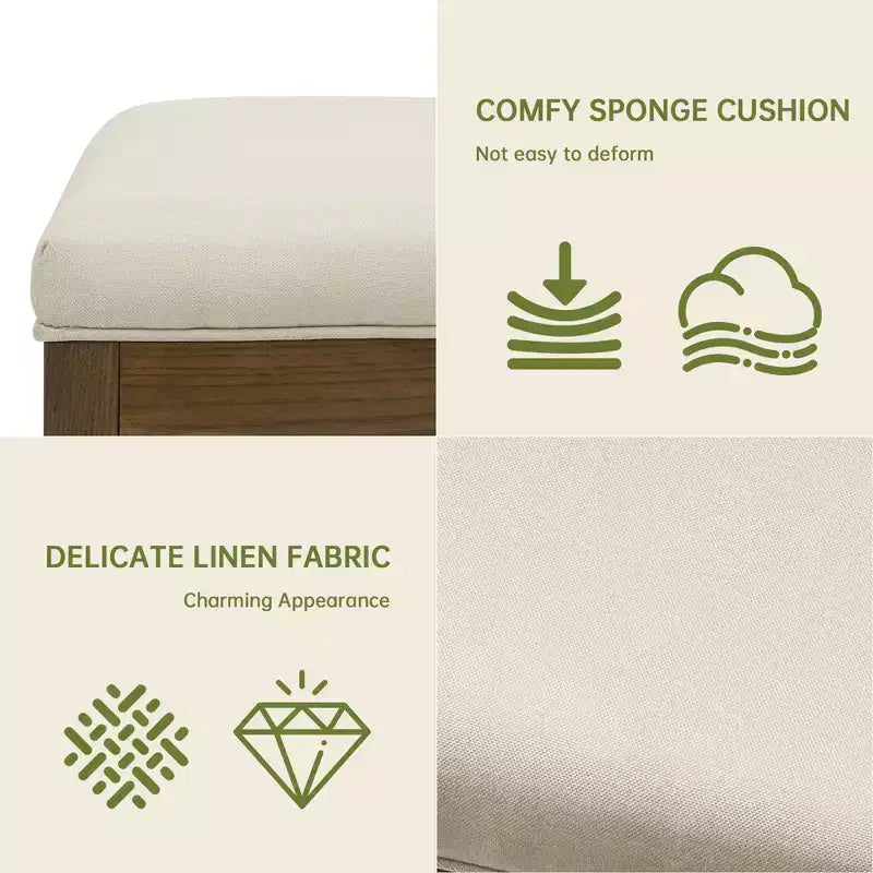Lot de 2 chaises de salle à manger modernes minimalistes, avec coussin en lin, cadre en bois de frêne massif, pour cuisine, salon et réception - Morden Fort