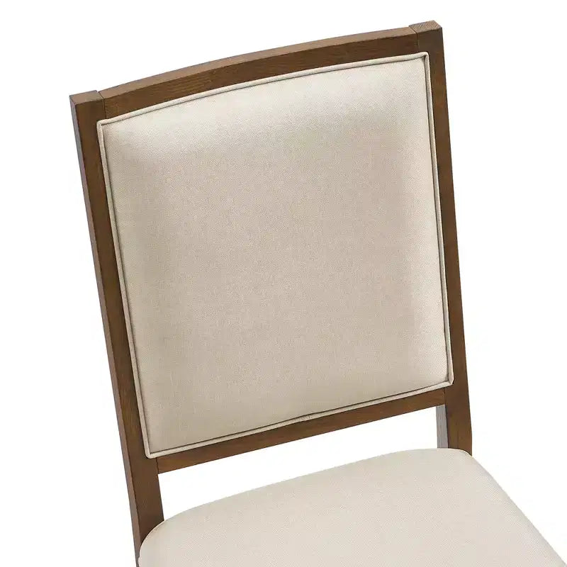 Lot de 2 chaises de salle à manger modernes minimalistes, avec coussin en lin, cadre en bois de frêne massif, pour cuisine, salon et réception - Morden Fort