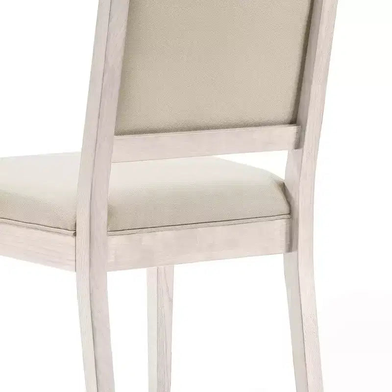 Lot de 2 chaises de salle à manger modernes minimalistes, avec coussin en lin, cadre en bois de frêne massif, pour cuisine, salon et réception - Morden Fort