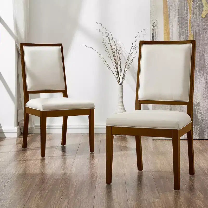 Chaises de salle à manger modernes minimalistes, avec coussin en lin, cadre en bois de frêne massif, pour cuisine, salon et réception - Morden Fort