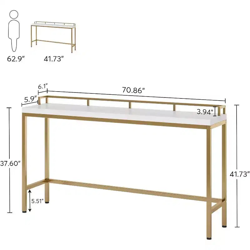 Console Lantine derrière le canapé, table d'entrée étroite de 180 cm de long