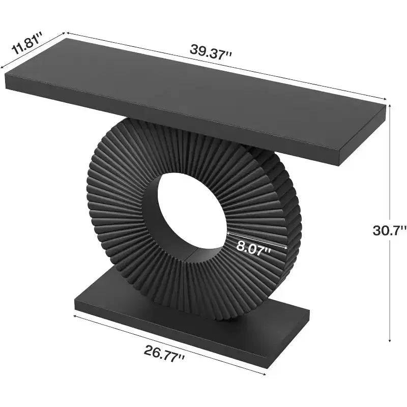 Lantine Console étroite moderne de 99 cm, Table de canapé étroite en bois derrière le canapé pour salon, entrée, couloir, noir