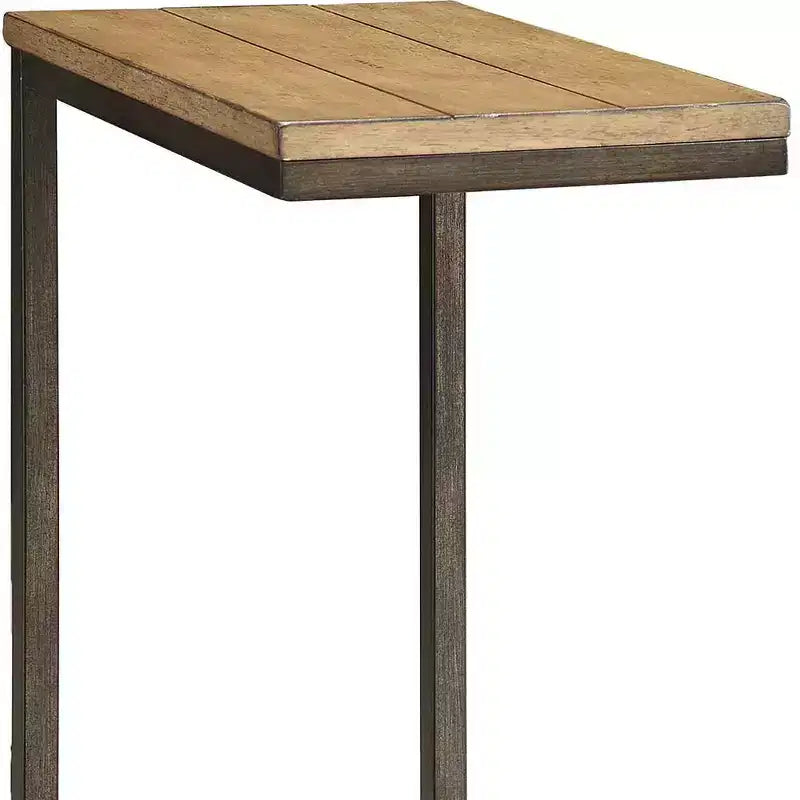 Table d'appoint rectangulaire HomeRoots 25 en bois massif noir et chêne