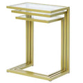 HomeRoots 24 Chrome Glass Rectangular End Table