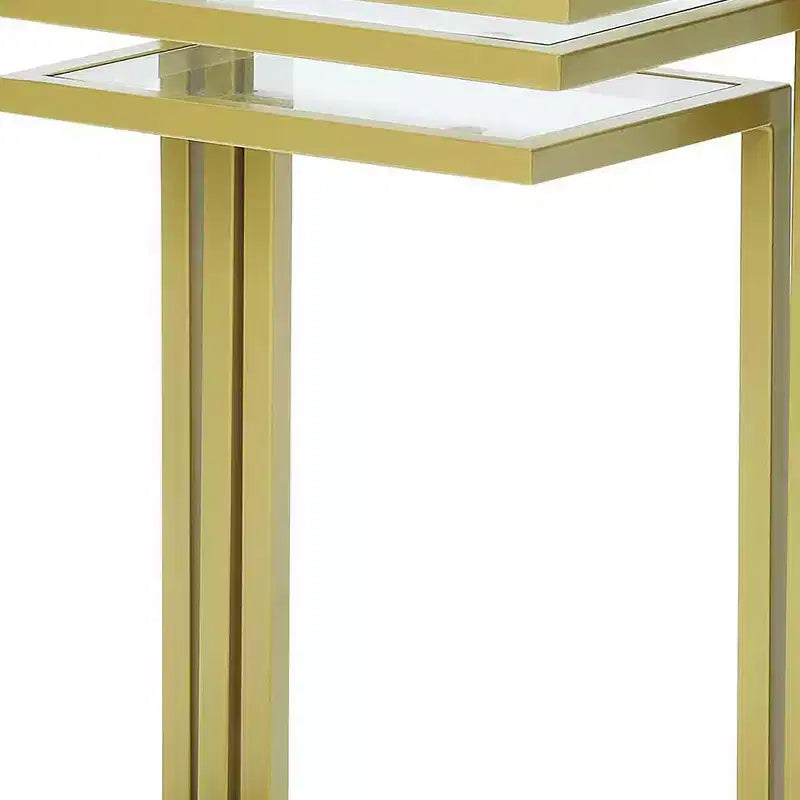 Table d'appoint rectangulaire HomeRoots 24 Chrome et verre