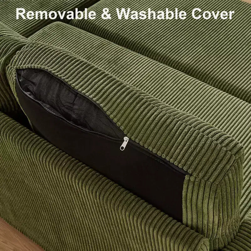 Canapé convertible Dyonery - Canapé-lit gigogne 2 en 1 avec chaise de rangement pour salon, canapé sectionnel en velours côtelé avec ports USB, assemblage sans outils
