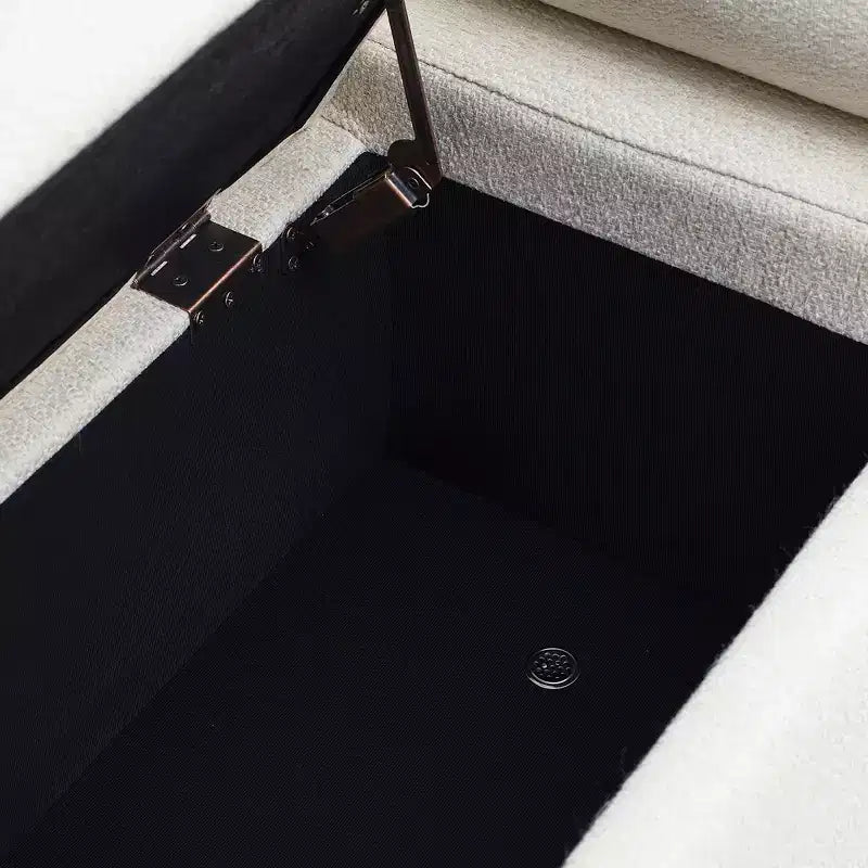 Banc de rangement GDFStudio Beryl de 112 cm avec accoudoirs cylindriques et pieds dorés