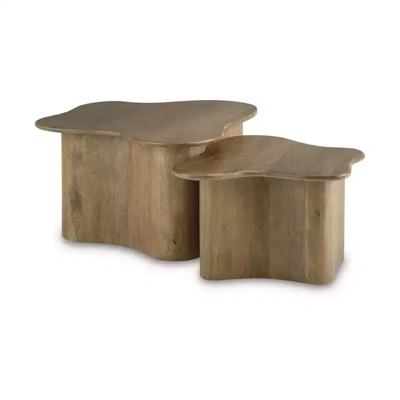 Signature Design by Ashley Ensemble de tables basses Abeford, bois massif, marron