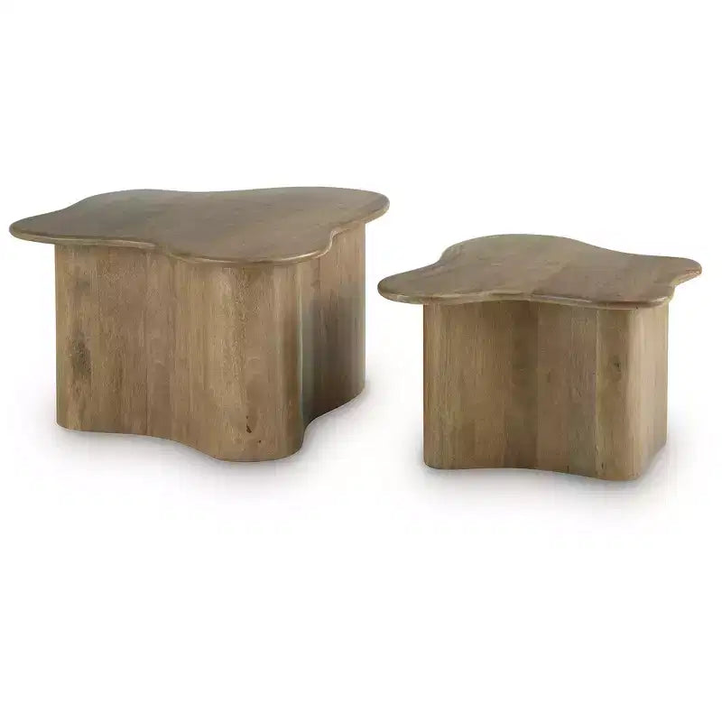 Signature Design by Ashley Ensemble de tables basses Abeford, bois massif, marron