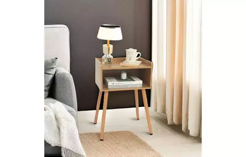 Table de chevet Narwey, Table d'appoint moderne du milieu du siècle pour chambre à coucher