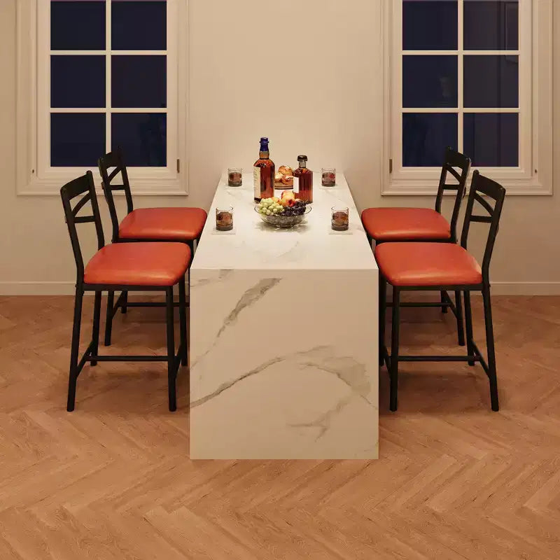 Lot de 2 tabourets de bar, chaises de bar hauteur comptoir avec dossier et coussin épais, chaises de salle à manger rembourrées, tabourets de bar pour îlot de cuisine, salle à manger