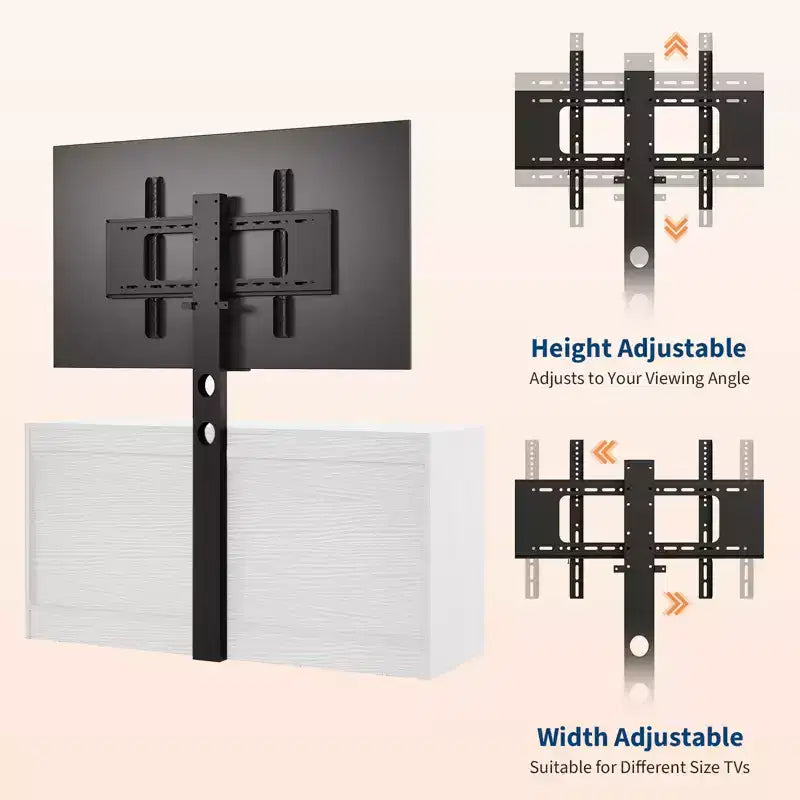 Meuble TV Acekool à 9 tiroirs avec support réglable, console multimédia pour salon ou chambre à coucher
