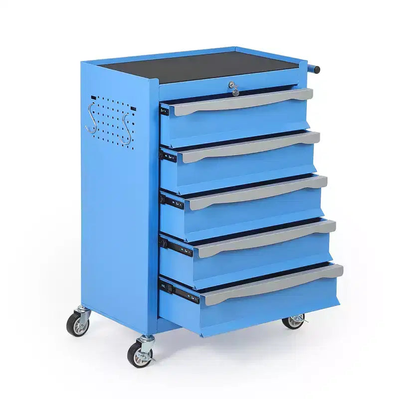 Servante d'atelier à roulettes, Grand meuble de rangement pour outils, avec serrure à clé, tapis de tiroir, pour garage, atelier, entrepôt