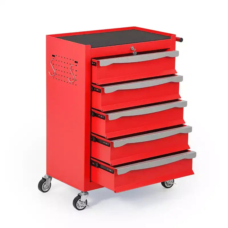 Servante d'atelier à roulettes, Grand meuble de rangement pour outils, avec serrure à clé, tapis de tiroir, pour garage, atelier, entrepôt