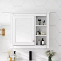 AMMER 30'' x 28'' Medicine Cabinet, Wall Mounted Bathroom Storage Cabinet, Bathroom Wall Cabinet with Mirror, Mirror Cabinet with 3 Open Shelves