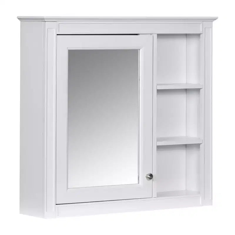 AMMER Armoire à pharmacie 76 x 71 cm, Meuble de rangement mural pour salle de bain, Meuble haut de salle de bain avec miroir, Armoire miroir avec 3 étagères ouvertes
