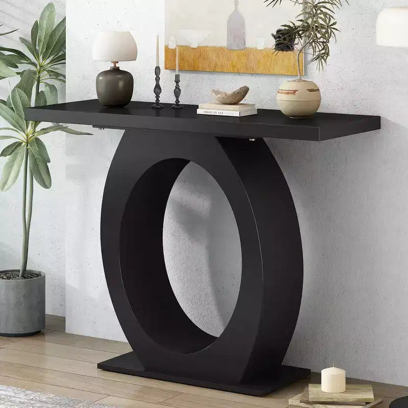 Console moderne et table d'entrée, table de canapé robuste avec base en forme d'œuf