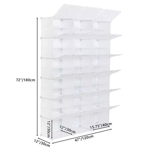 36 casiers Meuble à chaussures modulaire en plastique blanc DIY