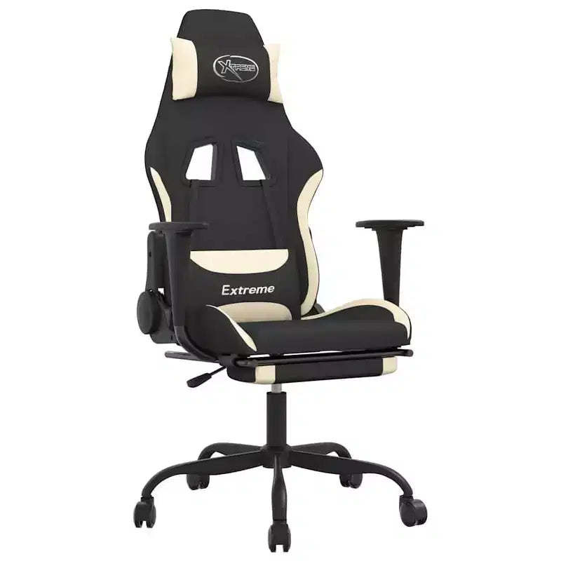 vidaXL Chaise de jeu noir et crème
