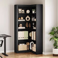 71.8'' Tall Heavy Duty L-Shaped Corner Bookshelf for Office, 5-Tier Open Storage Bookcase, Large Wood Display Shelf, for Living Room or Bedroom