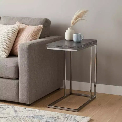 Table d'appoint rectangulaire extensible 25 argent et gris