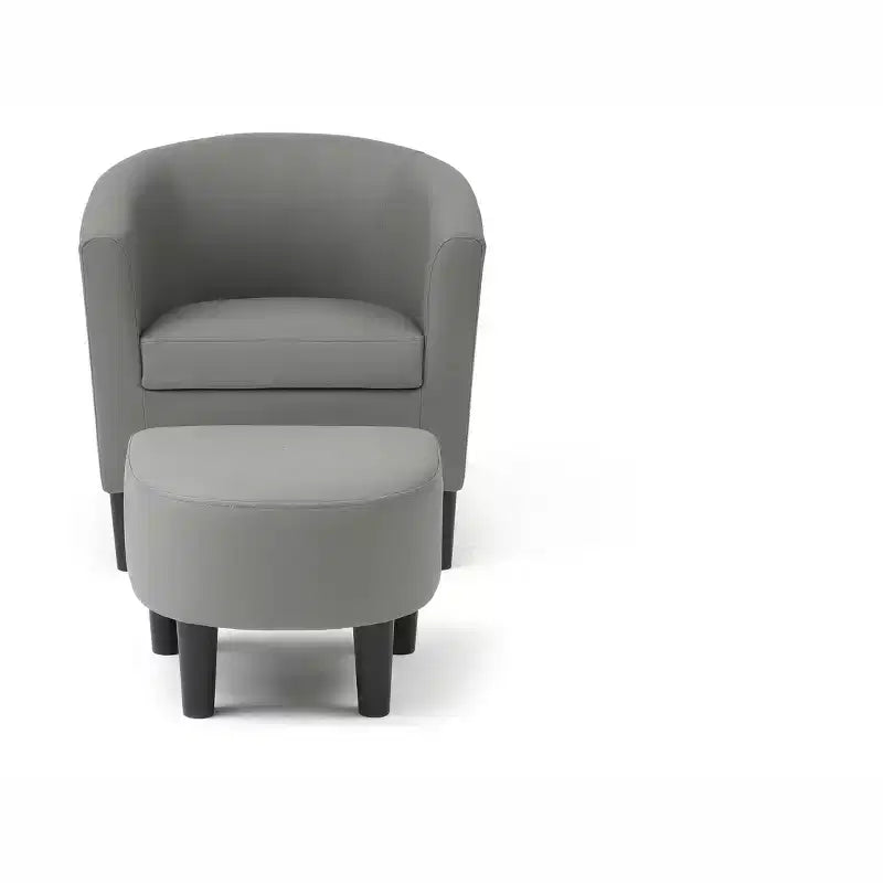 Fauteuil d'appoint en similicuir avec ottoman Passion Furniture Salem