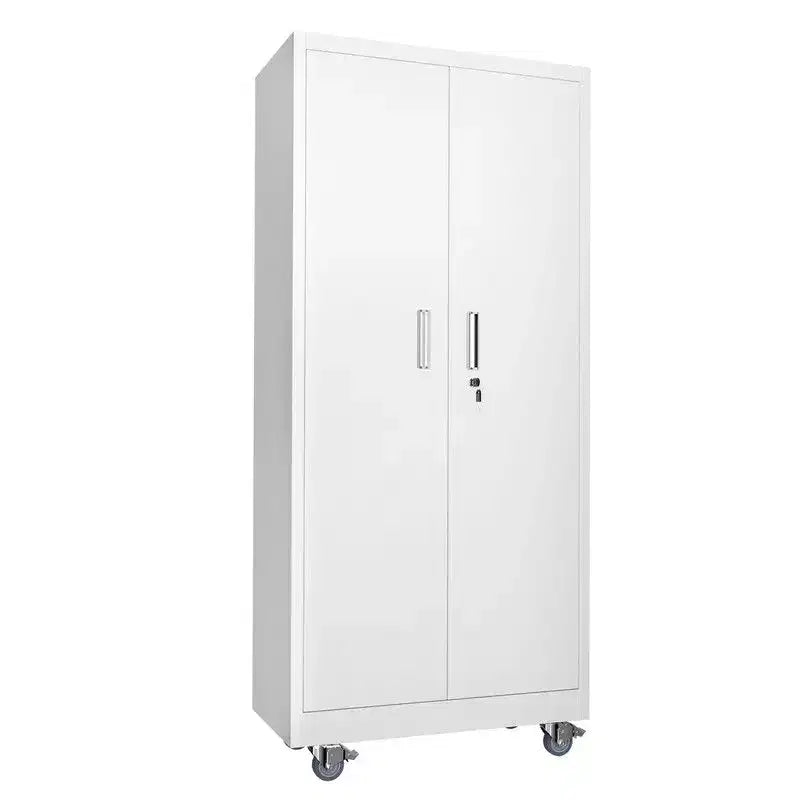 Armoire à outils blanche de 180 cm avec roulettes