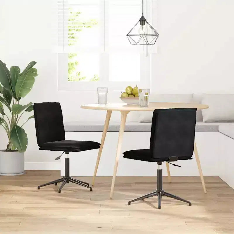 vidaXL Chaises de salle à manger lot de 4 Velours noir (100 % polyester), contreplaqué, métal