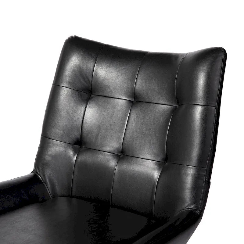 Lot de 2 fauteuils d'appoint à oreilles avec pieds en métal, revêtement en similicuir de 90 cm de hauteur